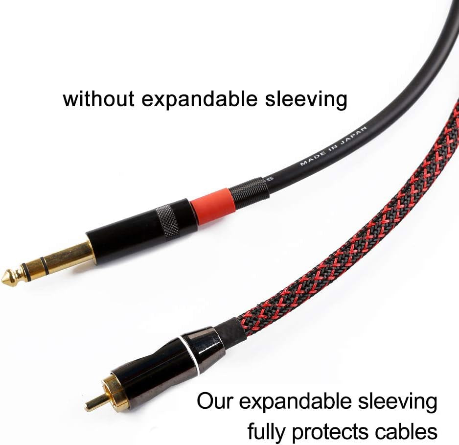 25Ft - 1.25 Inch PET Expandable Braided Sleeving – Blackred – Braided Cable Sleeve