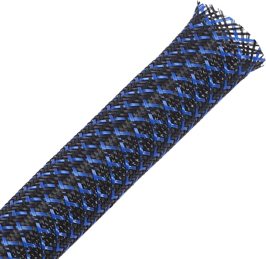 25Ft - 3/4 Inch PET Expandable Braided Sleeving – Blackblue –  Braided Cable Sleeve
