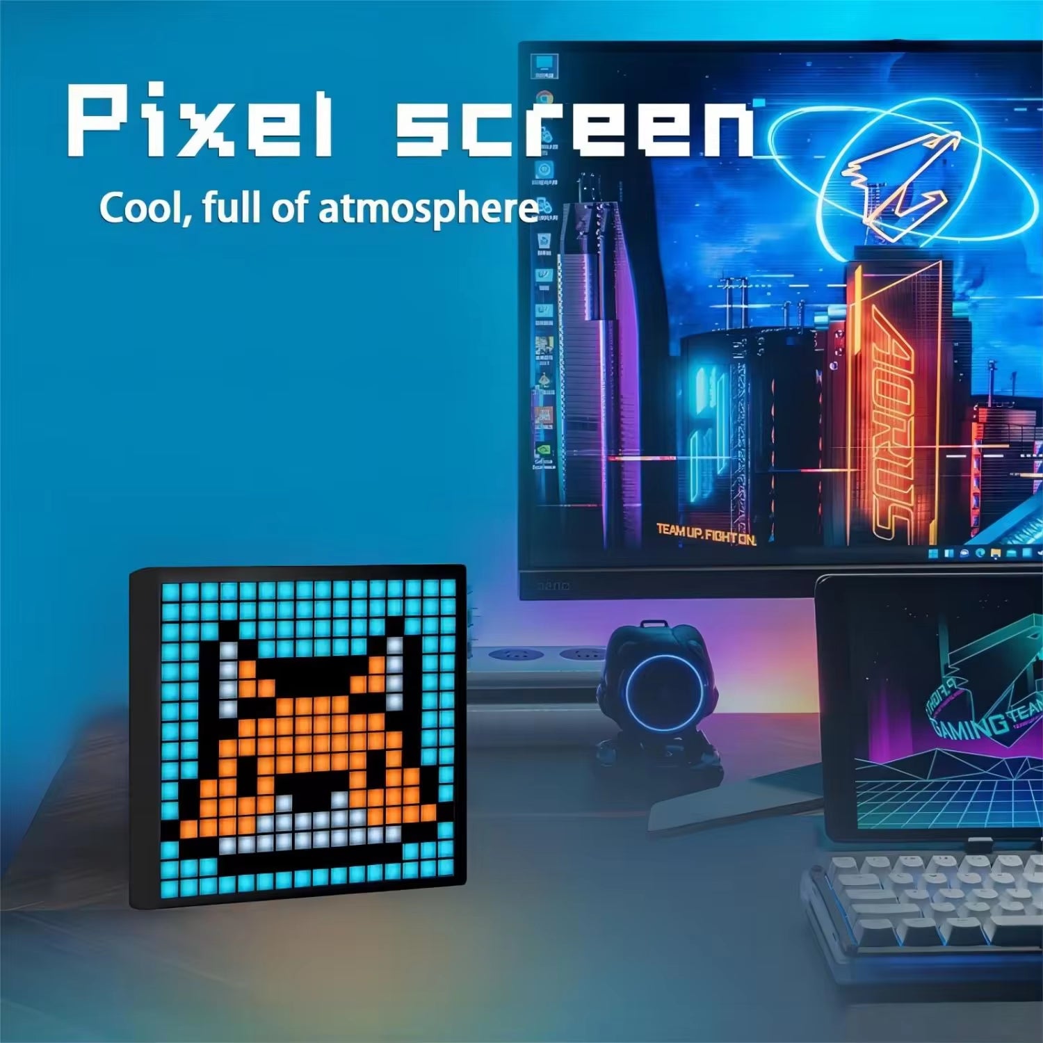 LED Pixel Matrix Bluetooth Smart Display 64X64 RGB Digital Lamp Panel DIY Art Display Gaming Anime Room Decor Frame APP Control